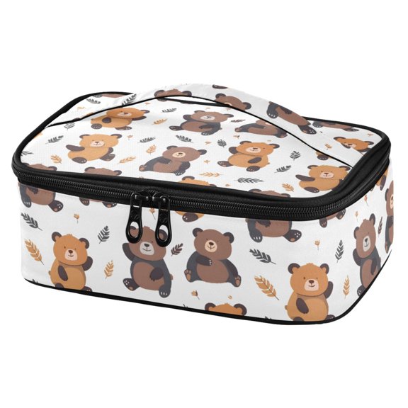 ALAZA Cartoon Bear Lunch Box Insulated Cooler Tote Bag Reusable School Picnic Travel Office