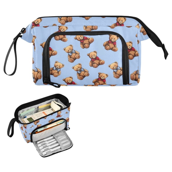 ALAZA Cartoon Bears Pencil Pouch Big Capacity Pencil Case Zipper Organizer Bag