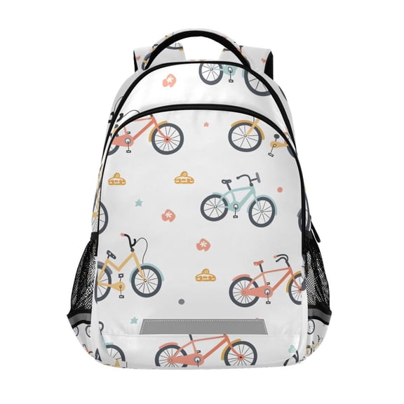 ALAZA Cartoon Bike Backpack Elementary School Bag Bookbag Travel Rucksack