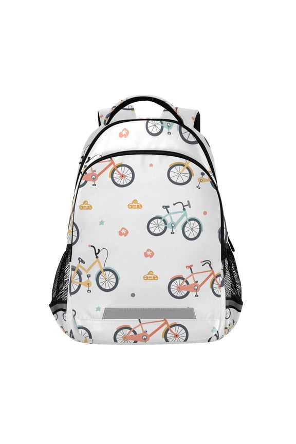 Cartoon Bike Backpack Elementary School Bag Bookbag Travel Rucksack