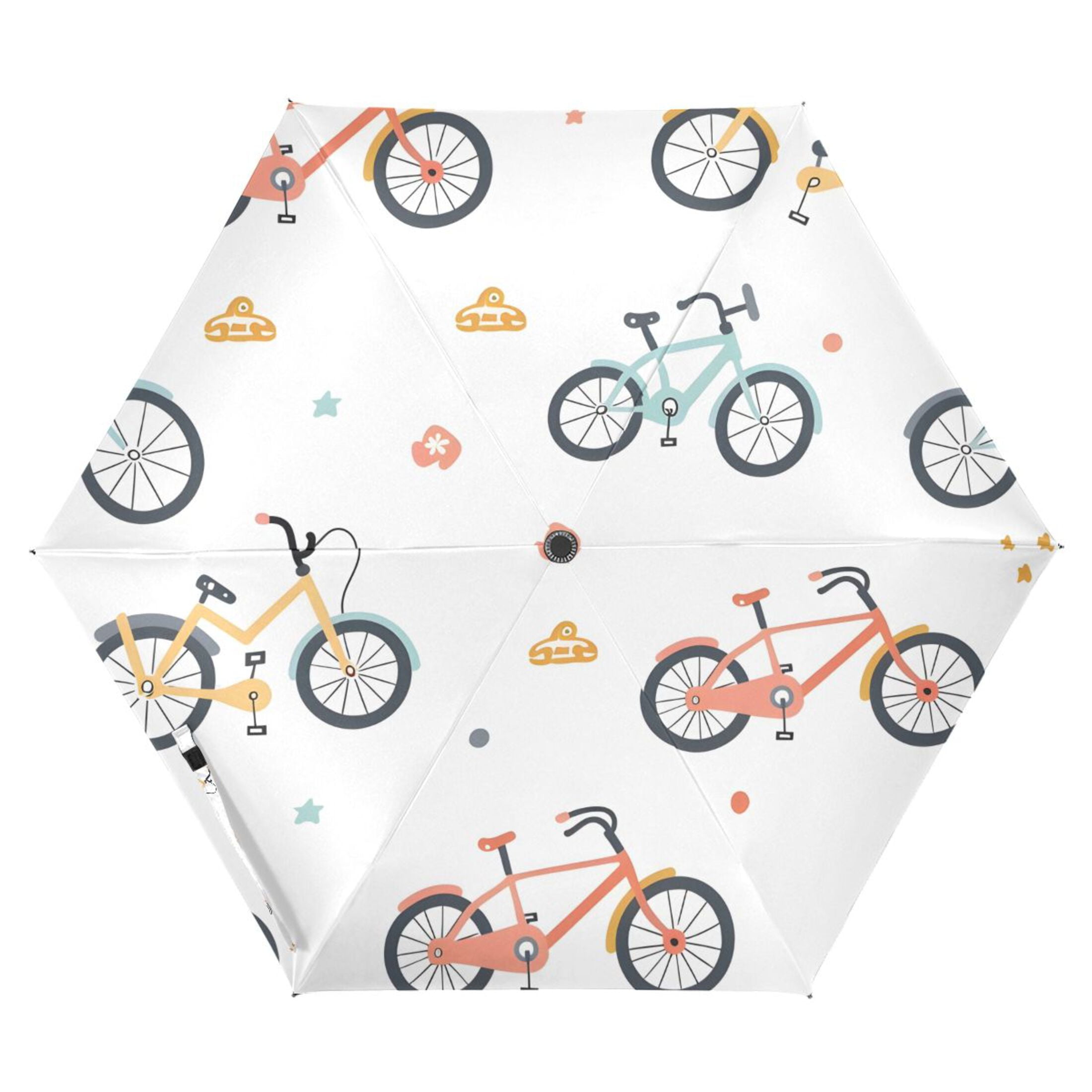 ALAZA Cartoon Bike UPF 50+ Compact Folding Umbrella for Rain Travel Umbrella Packable