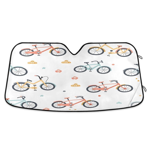 ALAZA Cartoon Bike Windshield Sun Shade Car Foldable Visor Block UV Rays Protector 55"x27.6"