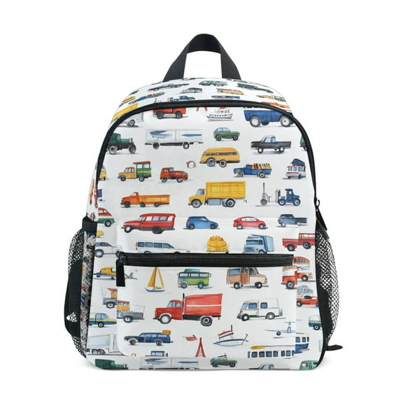 ALAZA Cartoon Car Vehicle School Backpack Small Bookbag Mini Bags