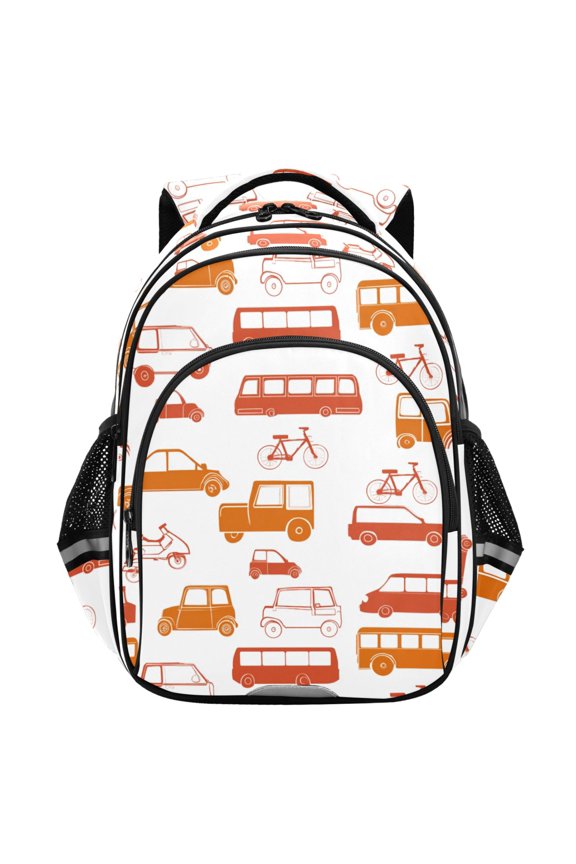 Cartoon Cars Bicycle School Backpack Elementary Bag Student Bookbag Travel Rucksack