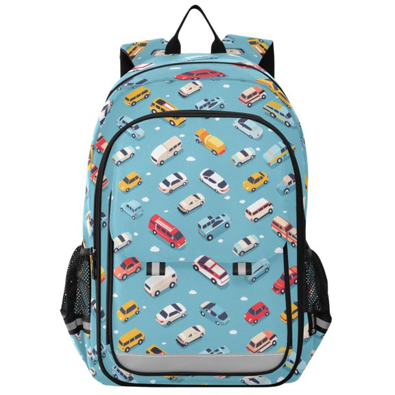 ALAZA Cartoon Cars Laptop Backpack Purse Travel Bag Casual School Bookbag Rucksack for Women Men