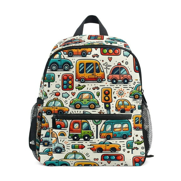 ALAZA Cartoon Cars School Backpack Small Bookbag Mini Bags