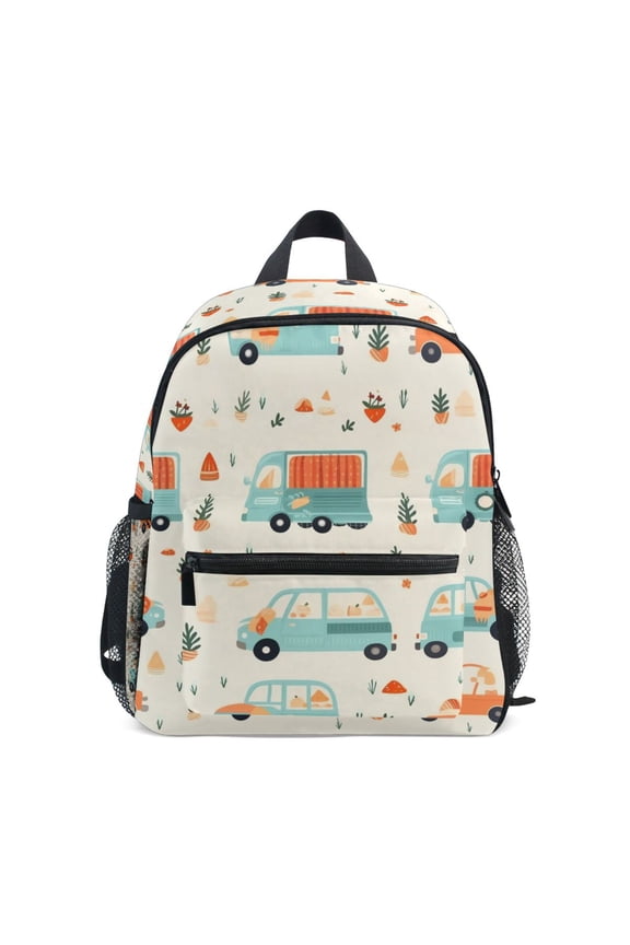 Cartoon Cars Vehicle School Backpack Small Bookbag Mini Bags