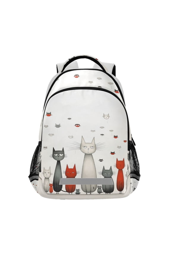 Cartoon Cat Backpack Elementary School Bag Bookbag Travel Rucksack