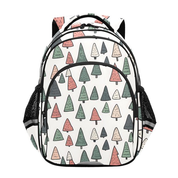 ALAZA Cartoon Christmas Trees School Backpack Elementary Bag Bookbag Travel Rucksack