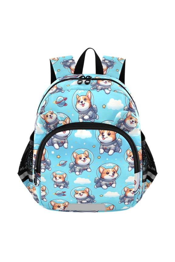 Cartoon Corgi Dogs Space Mini Backpack School Bookbag Age 3-7 Small