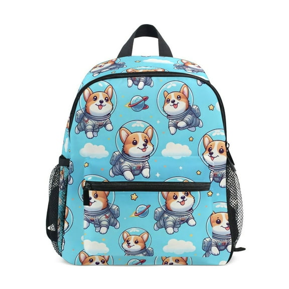 ALAZA Cartoon Corgi Dogs Space School Backpack Small Bookbag Mini Bags