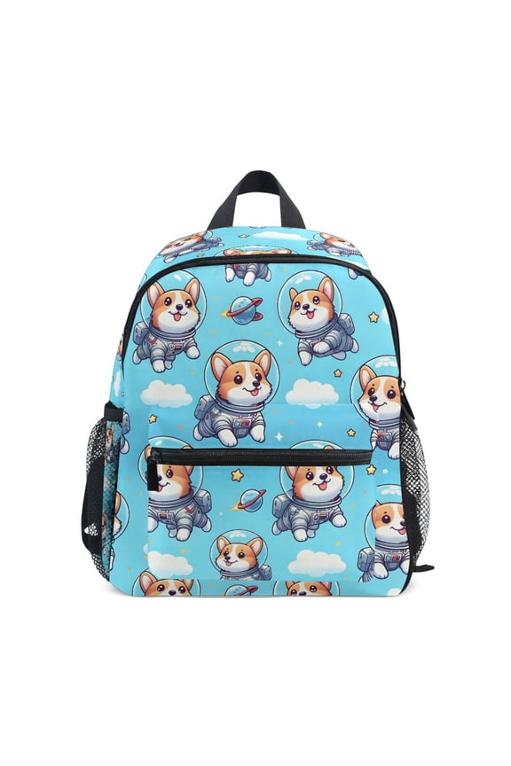 Cartoon Corgi Dogs Space School Backpack Small Bookbag Mini Bags
