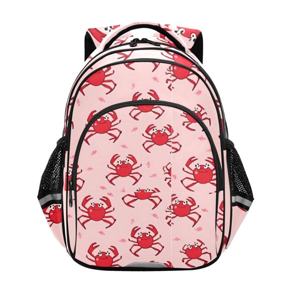 ALAZA Cartoon Crabs Red School Backpack Elementary Bag Bookbag Travel Rucksack