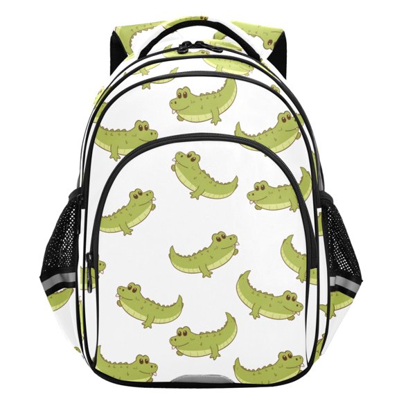 ALAZA Cartoon Crocodile School Backpack Elementary Bag Student Bookbag Travel Rucksack