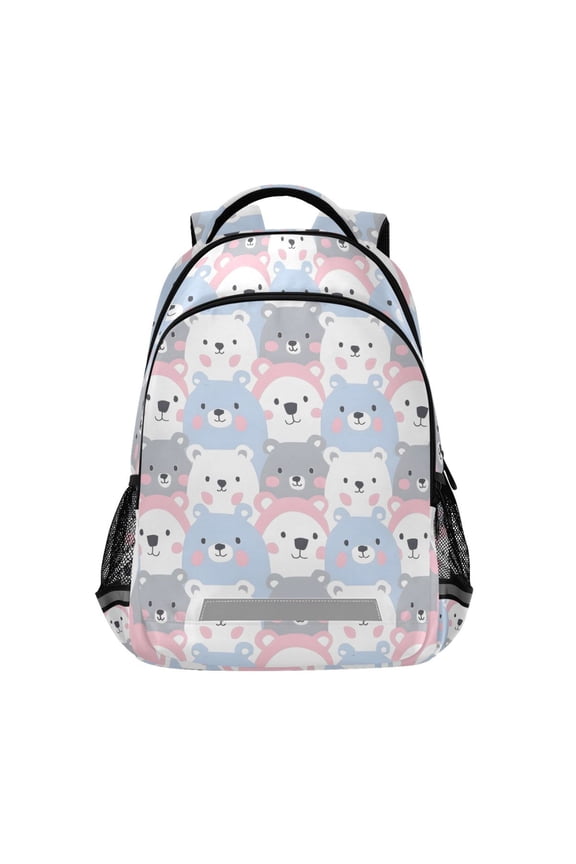 Cartoon Cute Bear Face Backpack Elementary School Bag Bookbag Travel Rucksack
