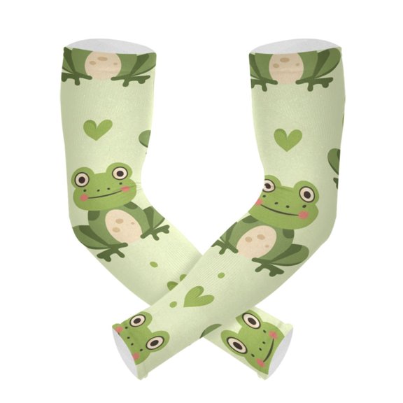 ALAZA Cartoon Cute Frog UV Sun Protection Arm Sleeves UPF 50+ Compression Cooling Sleeve 1 Pair