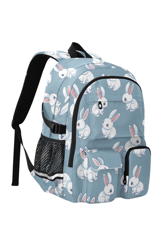 Cartoon Cute Rabbits Print Student Backpack School Bookbag Large Laptop Daypack Travel Bag