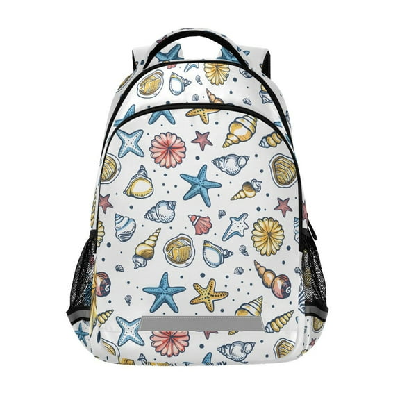 ALAZA Cartoon Cute Seashells Backpack Elementary School Bag Bookbag Travel Rucksack