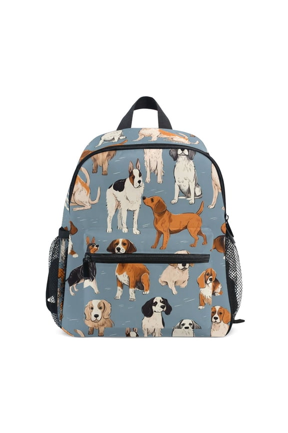 Cartoon Different Beagles Dogs School Backpack Small Bookbag Mini Bags