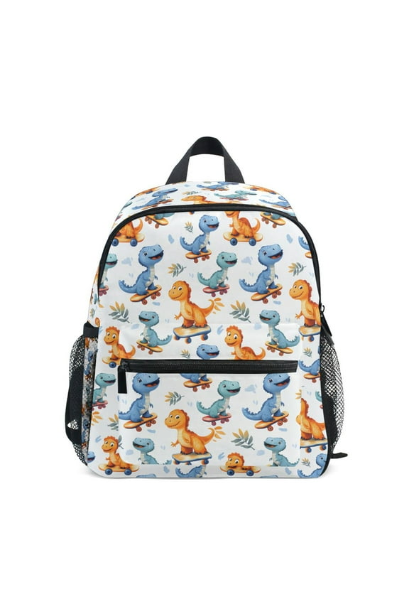 Cartoon Dinosaur Play Skateboard School Backpack Small Bookbag Mini Bags