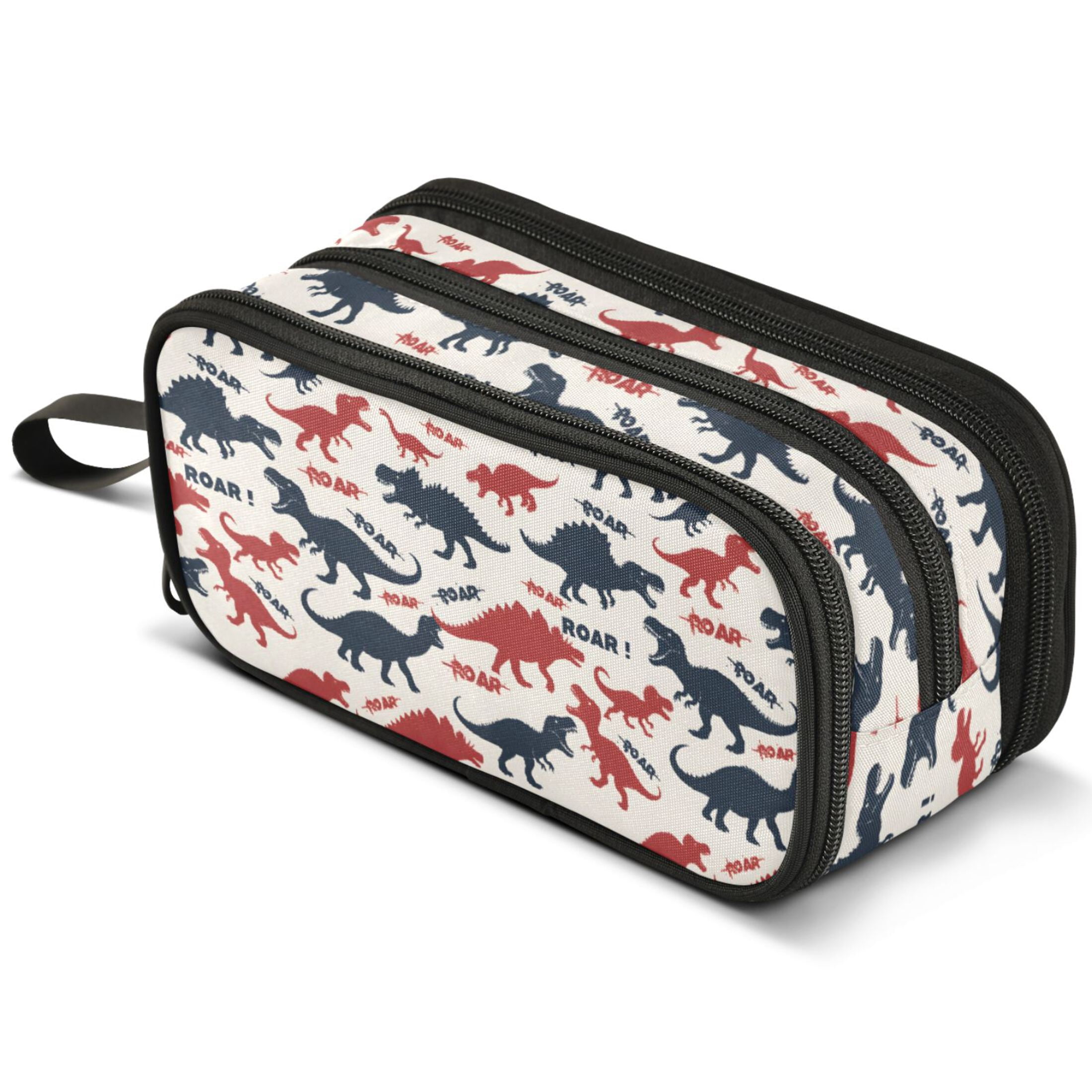 ALAZA Cartoon Dinosaur-d3 Pencil Case Bag Large 3 Compartment Pen Pouch ...