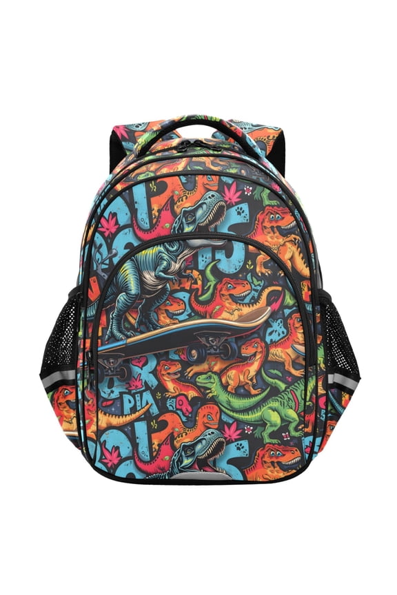 Cartoon Dinosaur-d6 School Backpack Elementary Bag Student Bookbag Travel Rucksack