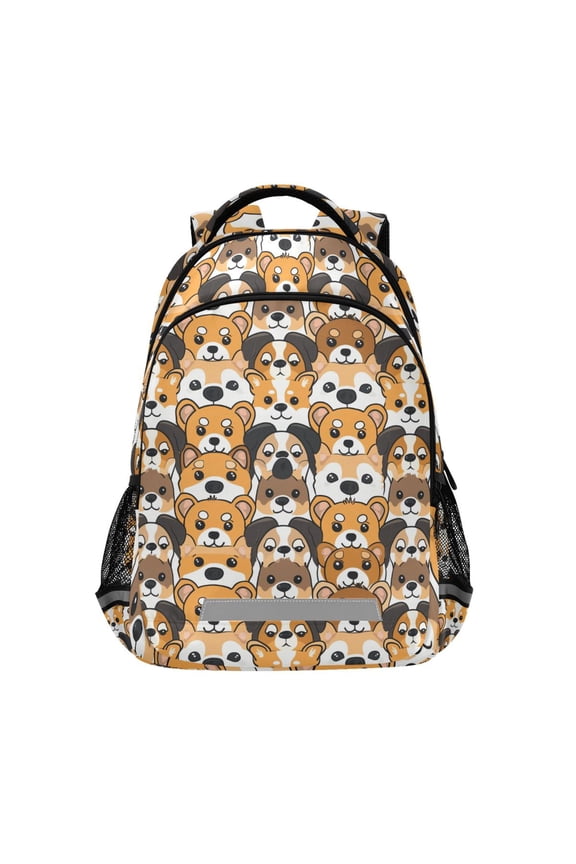 Cartoon Dogs Face Backpack Elementary School Bag Bookbag Travel Rucksack