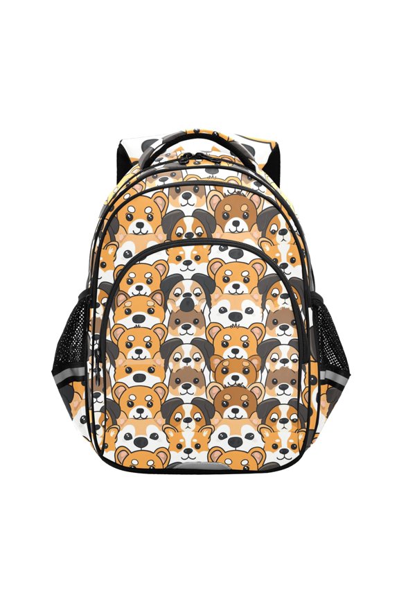 Cartoon Dogs Face School Backpack Elementary Bag Bookbag Travel Rucksack