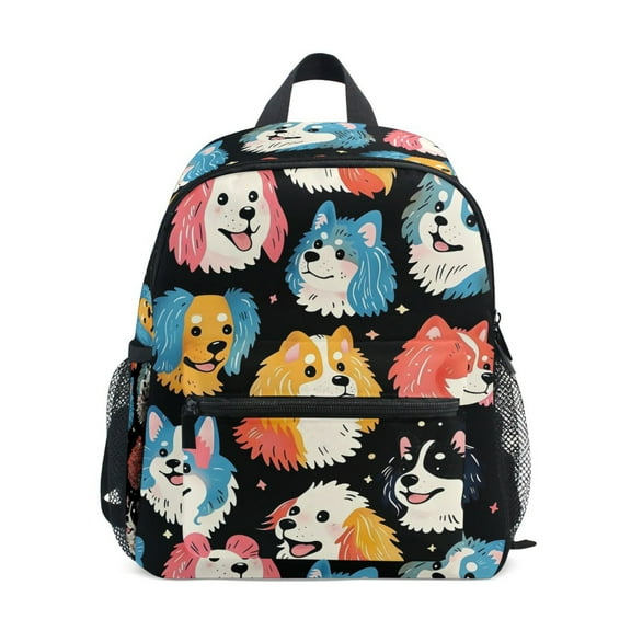 ALAZA Cartoon Dogs Head School Backpack Small Bookbag Mini Bags
