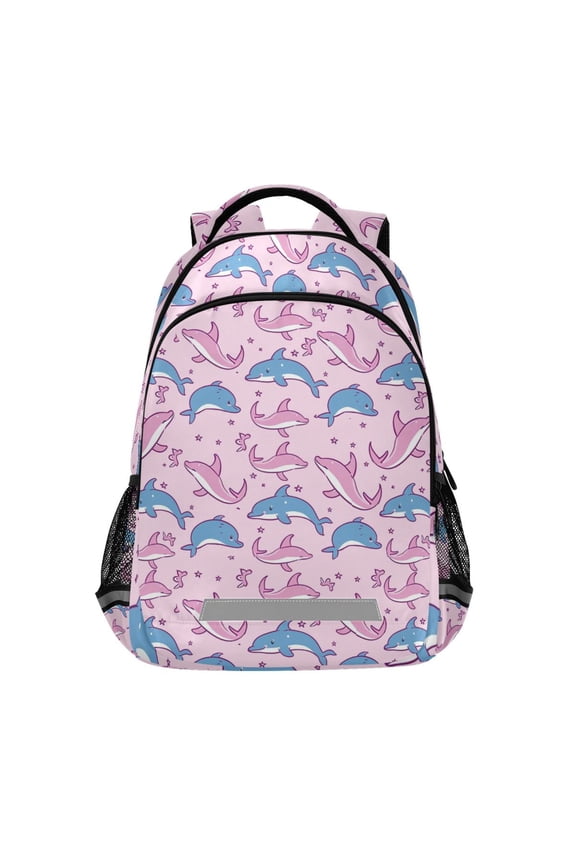 Cartoon Dolphins Backpack Elementary School Bag Bookbag Travel Rucksack