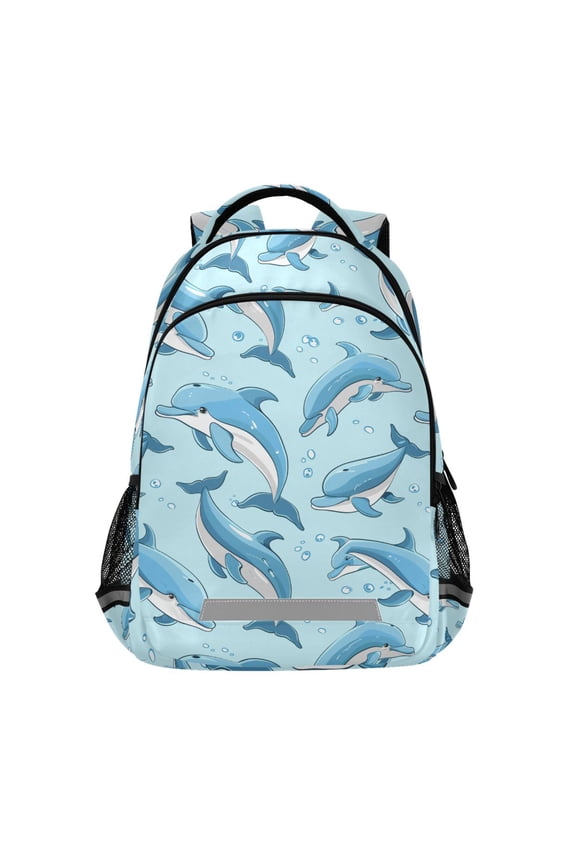 Cartoon Dolphins Backpack Elementary School Bag Bookbag Travel Rucksack
