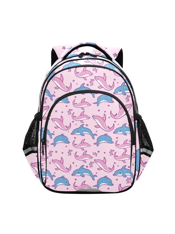 Cartoon Dolphins School Backpack Elementary Bag Bookbag Travel Rucksack