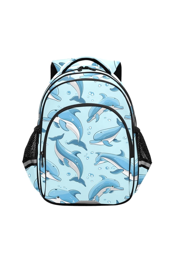 Cartoon Dolphins School Backpack Elementary Bag Bookbag Travel Rucksack