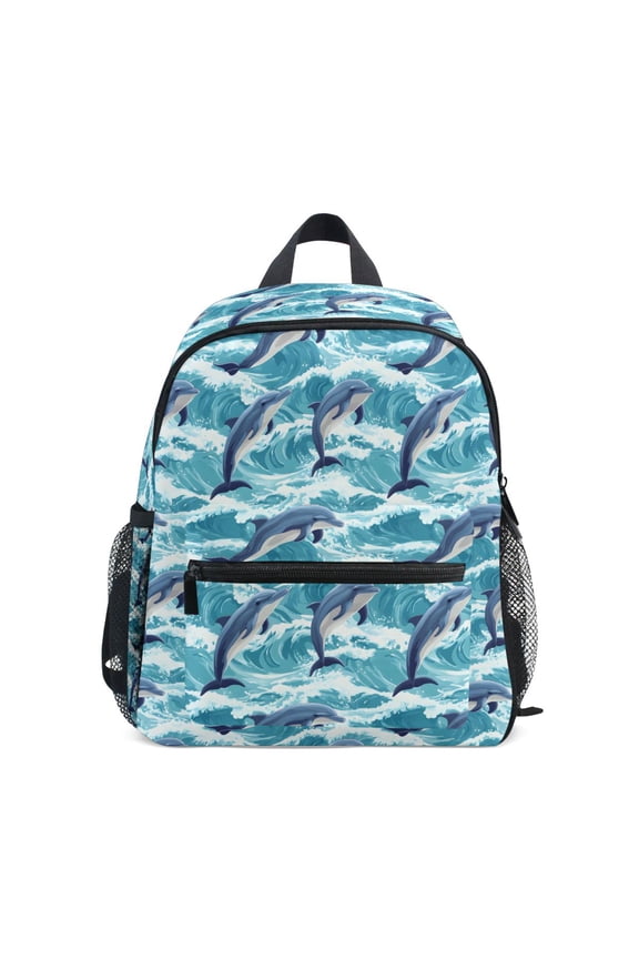 Cartoon Dolphins-z2 School Backpack Small Bookbag Mini Bags
