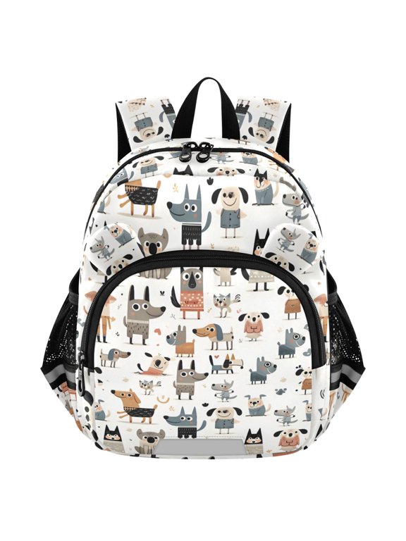 Cartoon Doodle Dogs Mini Backpack School Bookbag Age 3-7 Small