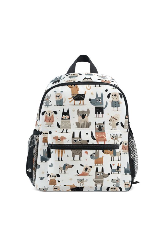 Cartoon Doodle Dogs School Backpack Small Bookbag Mini Bags