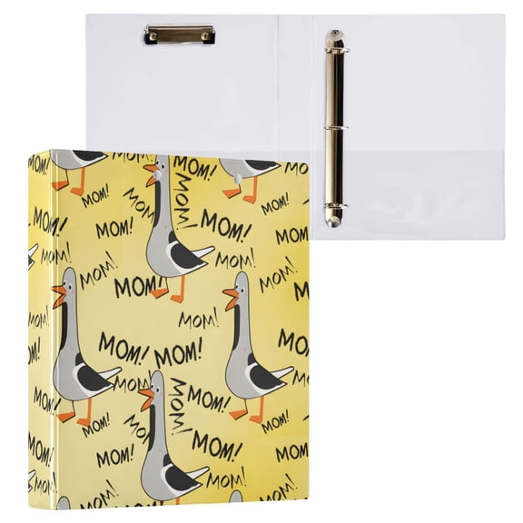 ALAZA Cartoon Ducks Hardcover 3 Ring Binder 1.5" Round Rings Interior Pockets Binders Organizer 1 Pack