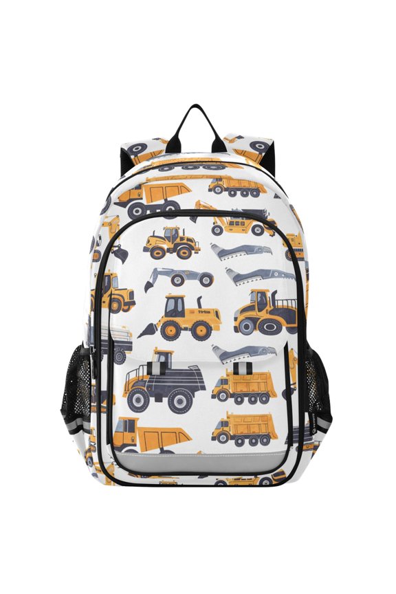 Cartoon Engineering Vehicle Excavator Laptop Backpack Purse Travel Bag Casual School Bookbag Rucksack for Women Men