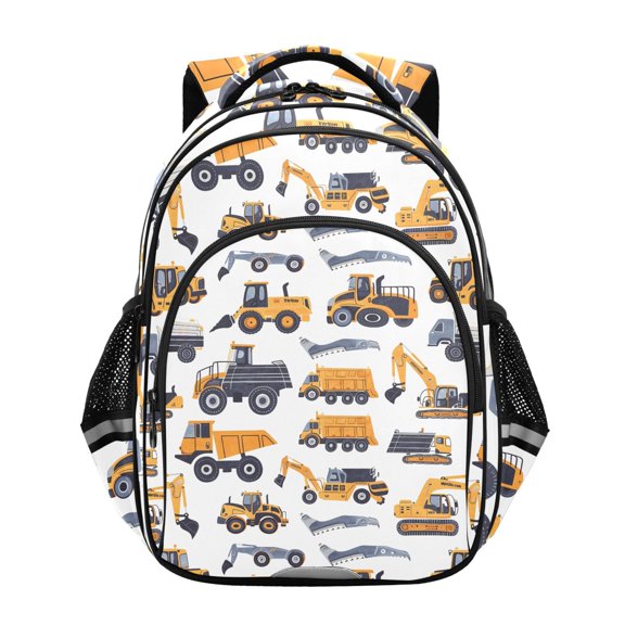 ALAZA Cartoon Engineering Vehicle Excavator School Backpack Elementary Bag Bookbag Travel Rucksack
