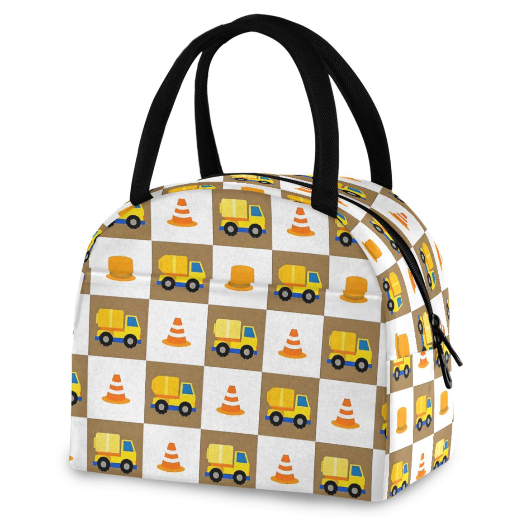 ALAZA Cartoon Engineering Vehicles Insulated Lunch Box Reusable Cooler ...