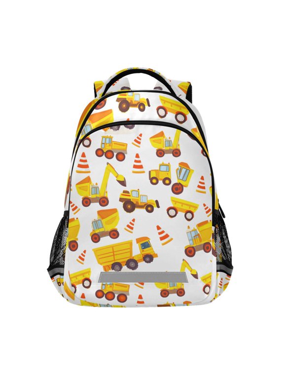 Cartoon Excavator Trucks-h3 Backpack Elementary School Bag Bookbag Travel Rucksack