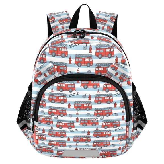 ALAZA Cartoon Fire Truck Mini Backpack School Bookbag Age 3-7 Medium