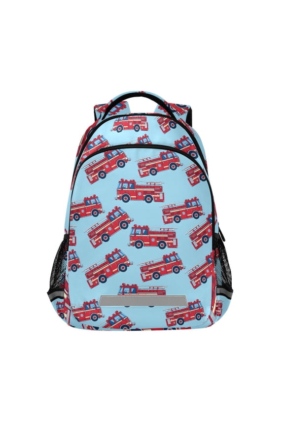 Cartoon Fire Trucks Backpack Elementary School Bag Bookbag Travel Rucksack