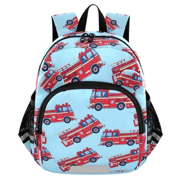 ALAZA Cartoon Fire Trucks Mini Backpack School Bookbag Age 3-7 Medium