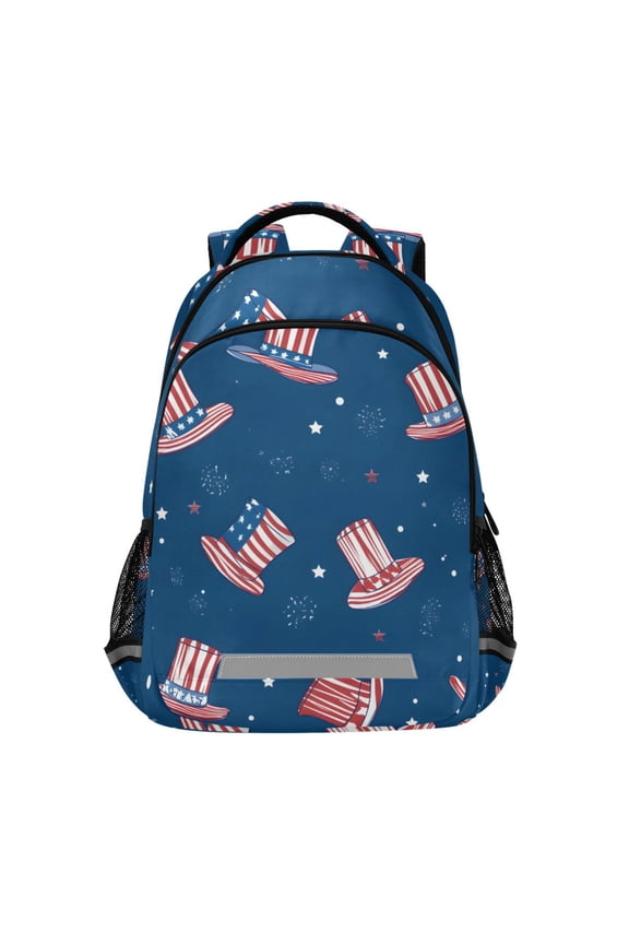Cartoon Flags Hat Backpack Elementary School Bag Bookbag Travel Rucksack