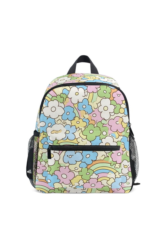 Cartoon Flower Rainbow School Backpack Small Bookbag Mini Bags