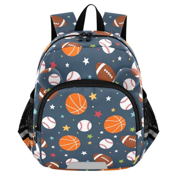 ALAZA Cartoon Football Baseball Basketball Mini Backpack School Bookbag Age 3-7 Small