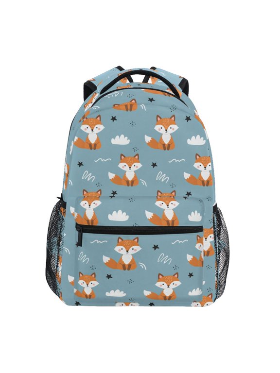 Cartoon Fox Pattern Kids School Backpack Elementary Student Bookbag for Girls Boys Laptop Bags Travel Daypack