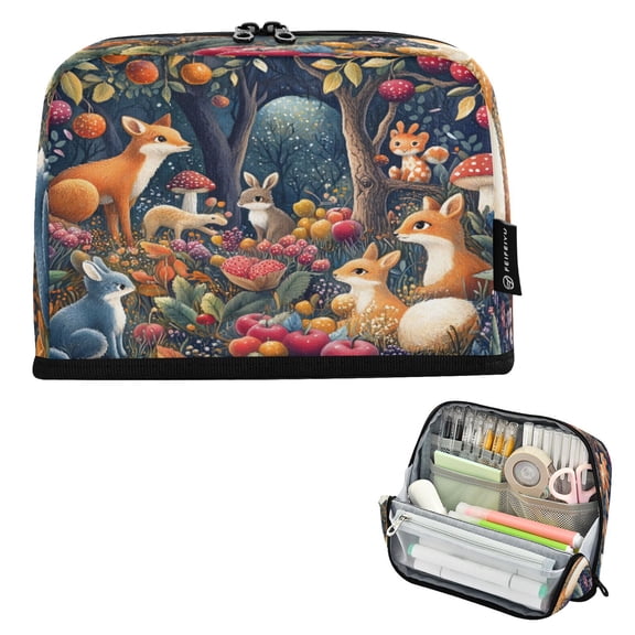 ALAZA Cartoon Fox Pencil Case Pen Pouch Bag Large Capacity Organizer