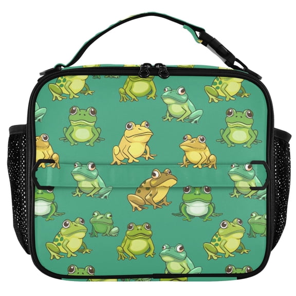 ALAZA Cartoon Frog Insulated Lunch Box Lunch Bag Cooler Tote with Shoulder Strap